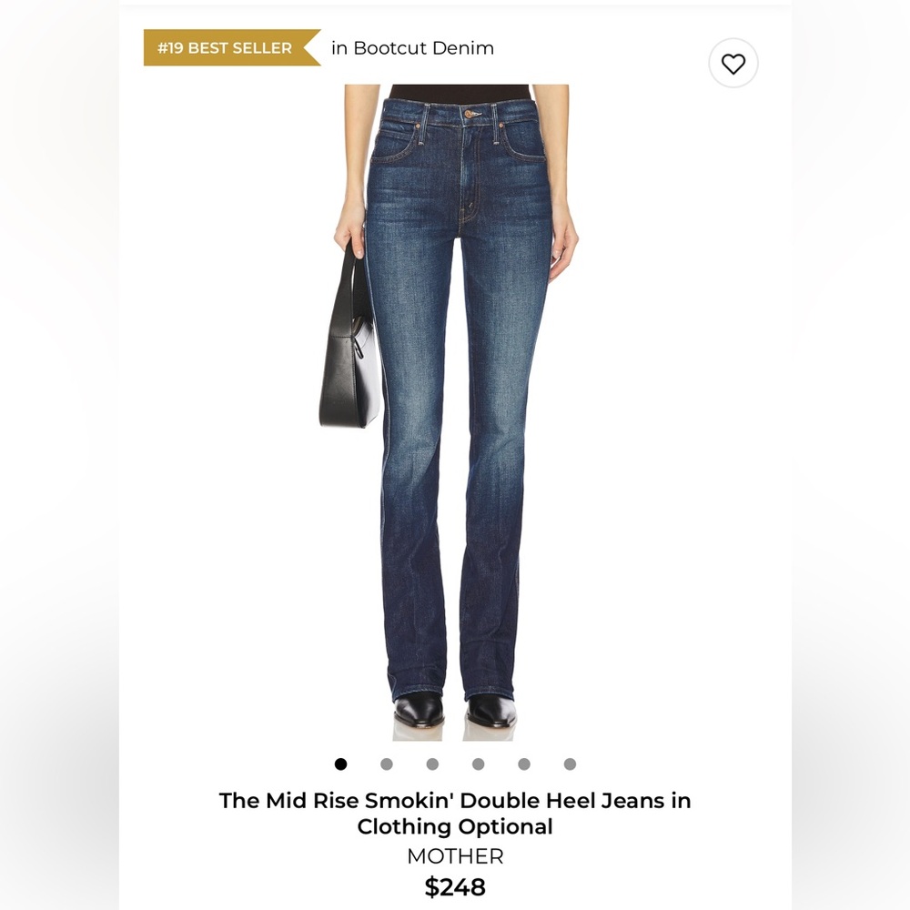 MOTHER Mid Rise Smokin’ Double Heel Jeans Bootcut Sold Out Style 🖤👌